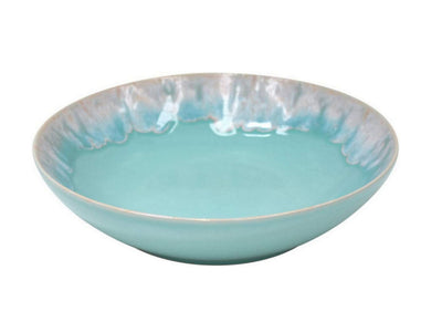 Casafina Taormina Collection Stoneware Ceramic Pasta/Serving Bowl 13.25", Aqua