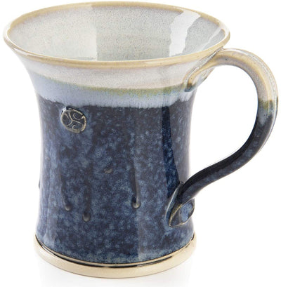 CASTLE ARCH POTTERY Handmade Irish Coffee Tea & Beer Mugs. Set of Two Hand-Thrown Cups - Limited Edition Large (Hampton Blue)
