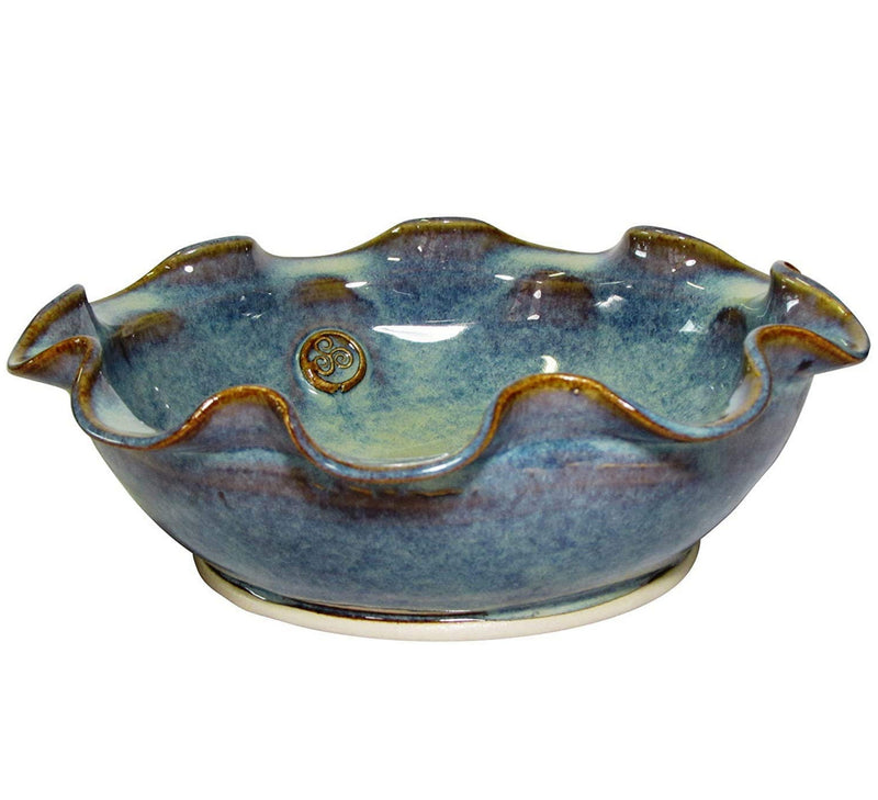 Castle Arch Pottery Green Wavy Serving Bowl