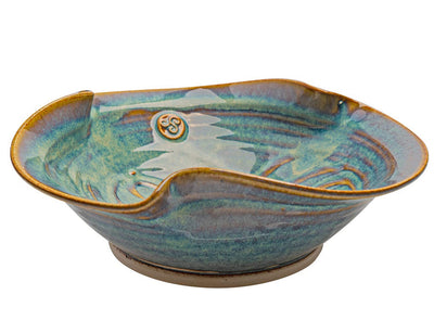 Castle Arch Pottery Newgrange Bowl Hand-Glazed, Handmade In Ireland, With Ancient Celtic Symbol, Irish Gifts 10x3.14 Inches 1000 ML (Large)