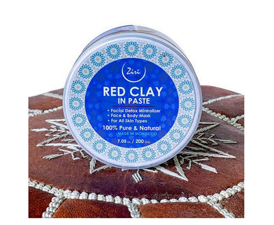 Ziri Skincare Red Clay Mask 7.05 oz Moroccan Red Clay Facial Detox Mask