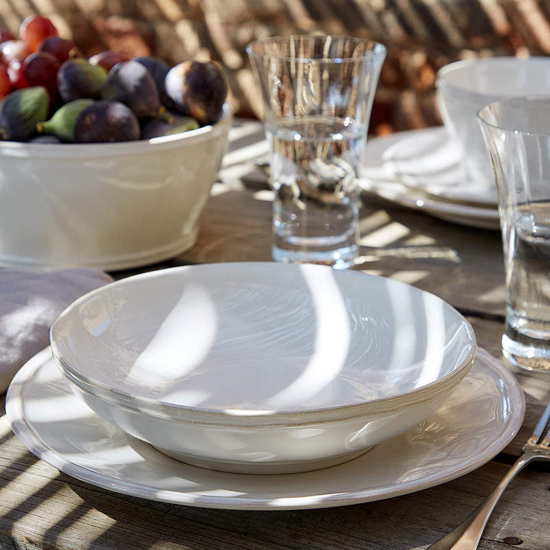 Casafina Stoneware Ceramic Dish Fontana Collection 30-Piece Dinnerware Set (Service for 6), White