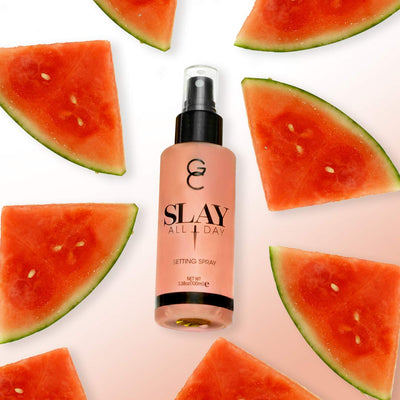 GC Make Up Setting Spray - Gerard Cosmetics Slay All Day Watermelon Scented - OIL CONTROL, MATTE FINISH facial mist & makeup sealer, Keeps makeup fresh all day- 3.38oz (100ml) CRUELTY FREE, USA MADE