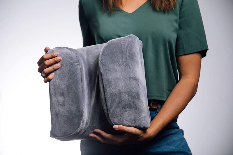 The LaySee Pillow - The Pillow Designed with Your Glasses in Mind - Pillow with Plush Pillow Case (Gray)
