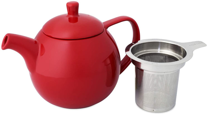 FORLIFE Curve Teapot with Infuser, 24-Ounce, Red