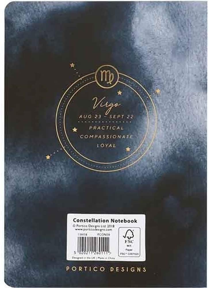 Portico Designs Constellations Softcover Lined Pocket Journal Notebook, Small 4 x 6-Inches, Virgo