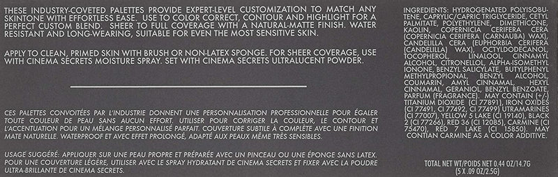 CINEMA SECRETS Pro Cosmetics Ultimate Foundation 5-In-1 Pro Palette, 400 Series