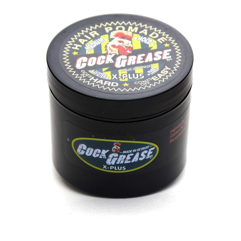 COCK GREASE Water Type Hair Pomade (X-PLUS) Light-Medium Hold "Goes in Hard, Comes off Easy" - 3.9 oz/110g