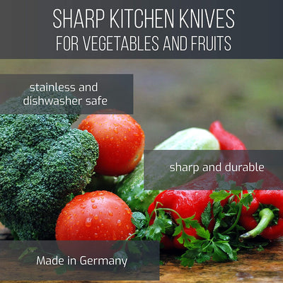 Sword & crown vegetable knife 6 cm red 10 pieces