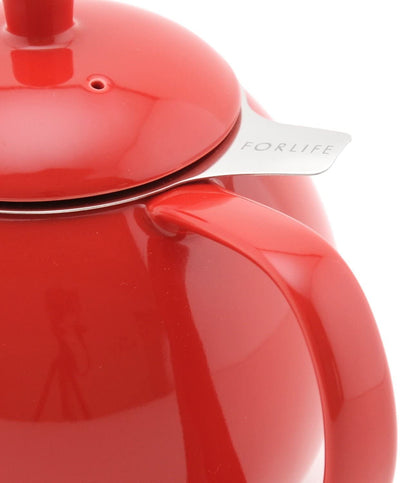 FORLIFE Curve Teapot with Infuser, 24-Ounce, Red