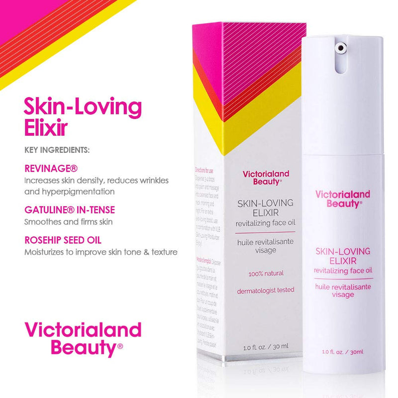 Skin-Loving Elixir Revitalizing Face Oil - Anti-aging, Vitamin Enriched, Skin Care Face Serum (1oz) by VictoriaLand Beauty