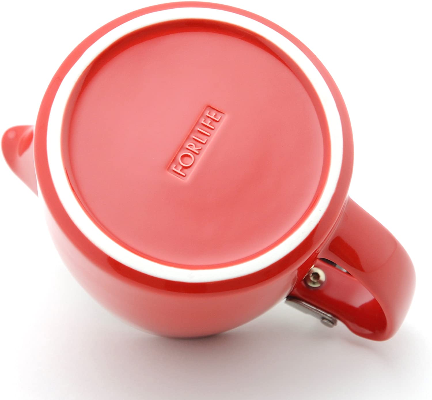 Forlife Stump Teapot with Stainless Steel Lid & Infuser, Red, 18 oz