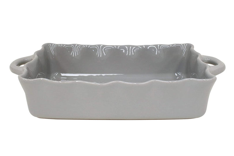 Casafina Stoneware Ceramic Dish Cook & Host Collection Large Rectangular Baker Casserole, (Grey) L14"xW10"