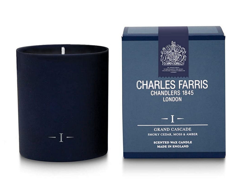 Charles Farris Scented Candle Grand Cascade Smoky Cedar Moss & Amber 210g