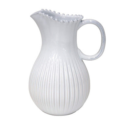 COSTA NOVA Pearl Collection Stoneware Ceramic Pitcher 87 oz, White