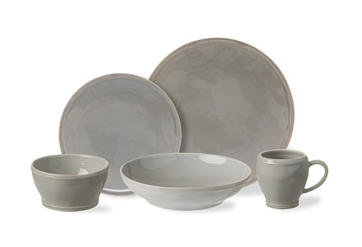 Casafina Stoneware Ceramic Dish Fontana Collection 30-Piece Dinnerware Set (Service for 6), Dove Gray