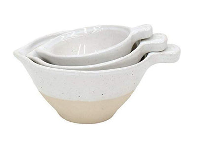 Casafina Fattoria Collection Stoneware Ceramic Set 3 Measuring Cups, White