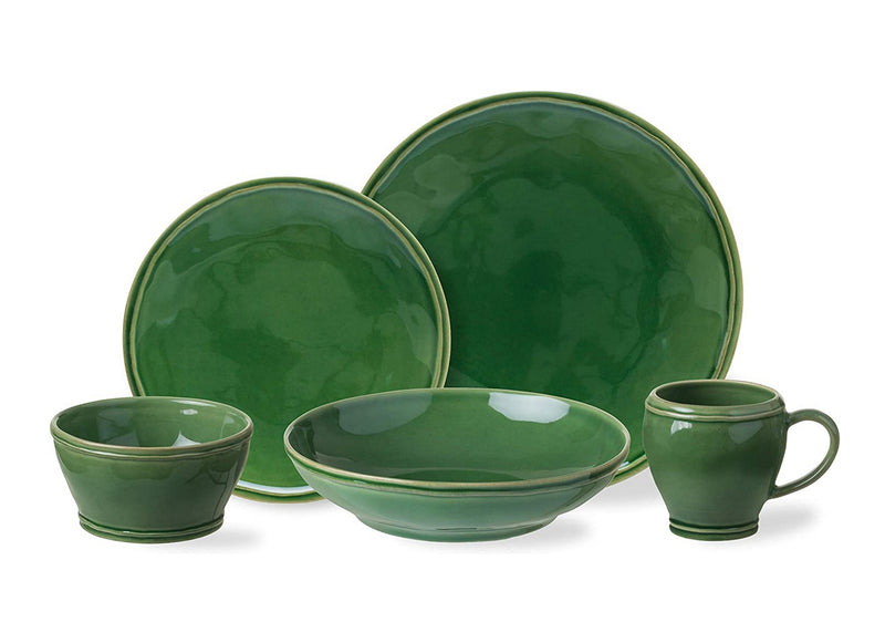 Casafina Stoneware Ceramic Dish Fontana Collection 30-Piece Dinnerware Set (Service for 6), Forest Green)