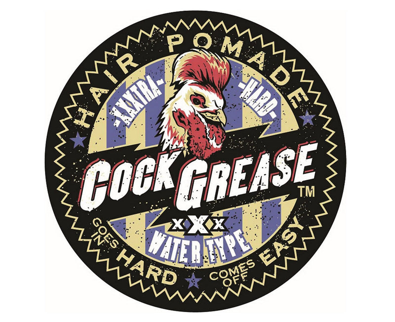 COCK GREASE Water Type Hair Pomade (XXX) XXXTRA Hard "Goes in Hard, Comes off Easy" - 3.9 oz/110g