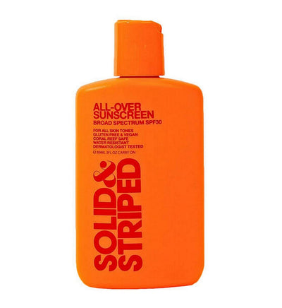 Solid & Striped All-Over Sunscreen Broad Spectrum SPF-30 Facial/Body Sunscreen Suncare (8 oz)