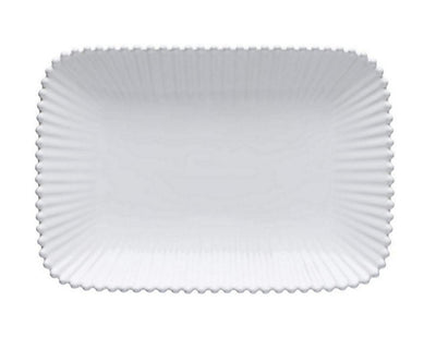 COSTA NOVA Pearl Collection Stoneware Ceramic Rectangular Platter 15.5"x11", White