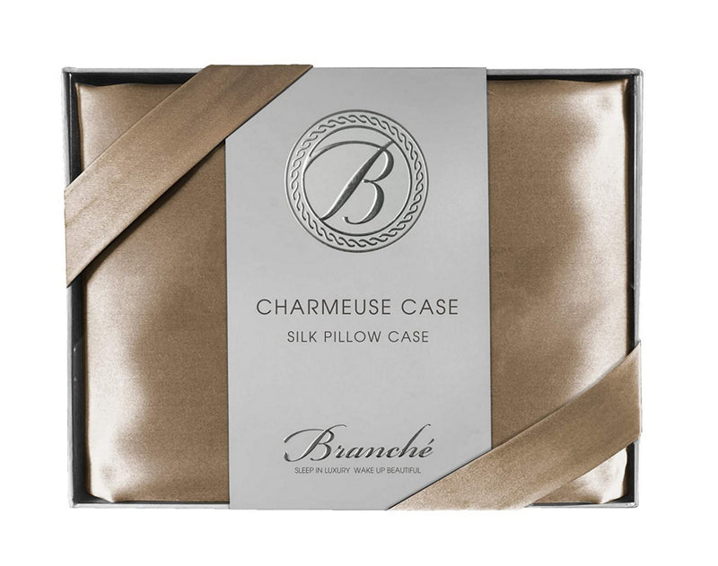 Branché Charmeuse Pillow Case, Toffee, Queen/Standard