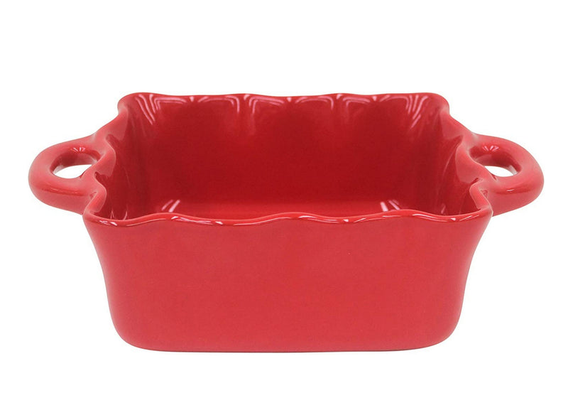 Casafina Stoneware Ceramic Dish Cook & Host Collection Square Baker Casserole, (Red) L7"xW6.5"