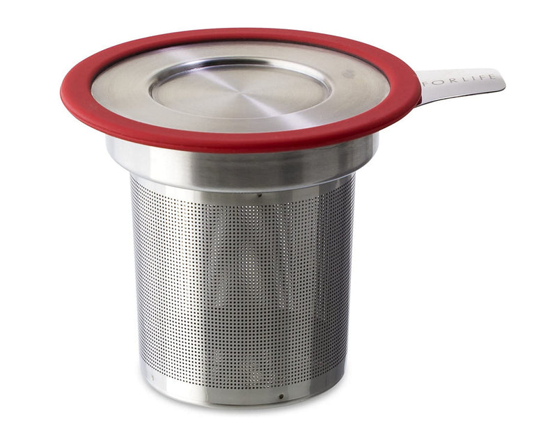 FORLIFE Brew-in-Mug Extra-Fine Tea Infuser with Lid, Red