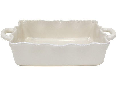 Casafina Stoneware Ceramic Dish Cook & Host Collection Medium Rectangular Baker Casserole, (Cream) L11"xW8.5"