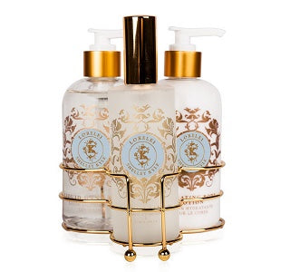 Shelley Kyle Three piece caddy with Lotion, Liquid Hand Soap and Room Atomizer