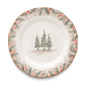 Arte Italica Natale Dinner Plate, Cream