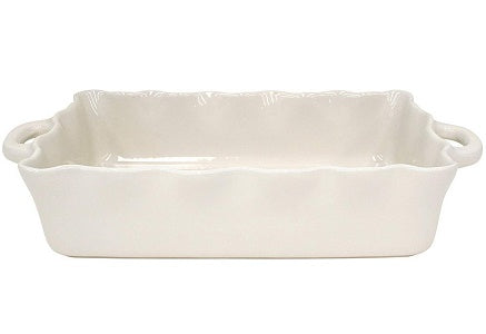 Casafina Stoneware Ceramic Dish Cook & Host Collection Large Rectangular Baker Casserole, (Cream) L14"xW10"