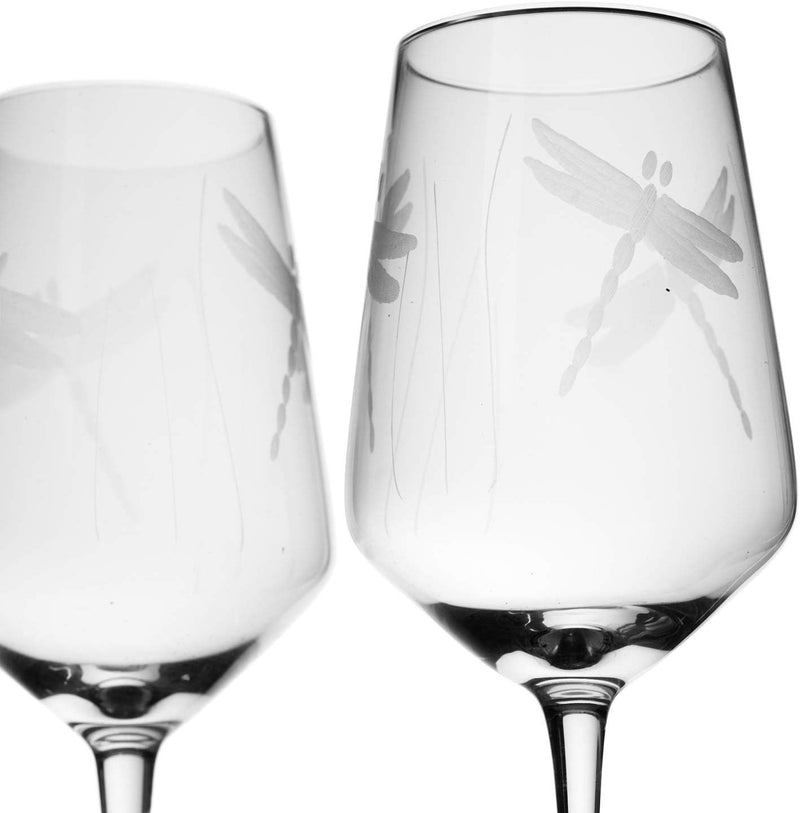 Stemmed Dragonfly Wine Glasses For White and Red Wine Set of 4