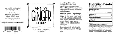 Annie's Ginger Elixir 8.5 Oz. 12-pack, healthy wellness beverage, non-GMO