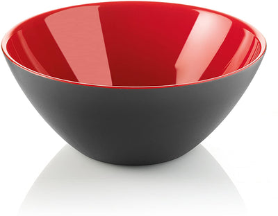Guzzini My Fusion Black Exterior and Red Interior Acrylic Bowl, Set of 2