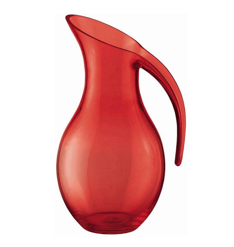 Guzzini Transparent Red Happy Hour Pitcher, 54-Ounce Capacity