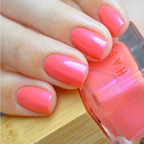Habit Cosmetics Nail Polish Camp Coral Pink Shimmer Non Toxic