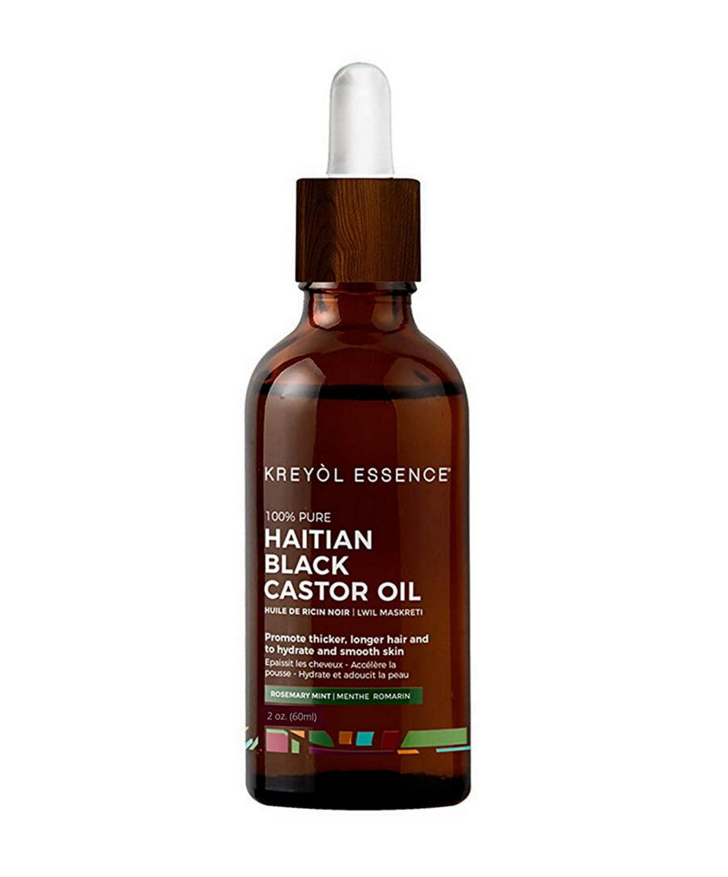 Kreyol Essence Haitian Black Castor Oil for Skin and Hair - Rosemary Mint - 2 oz.