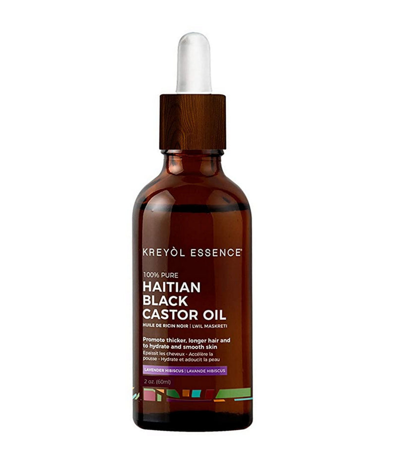 Kreyol Essence Haitian Black Castor Oil for Skin and Hair - Lavender Hibiscus - 2 oz.