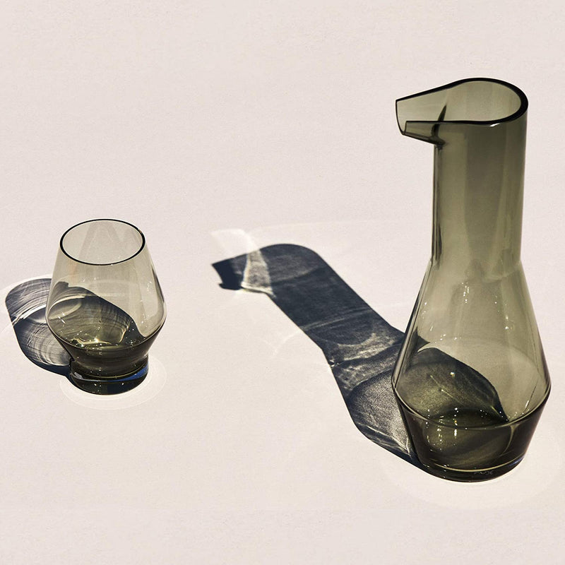NUDE Glass Beak Water Carafe Water/Wine Decanter Lead-Free Crystal (Smoke)