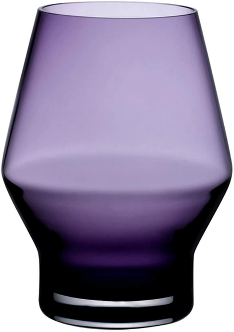 NUDE Glass Beak Glasses Set of 2 Water/Wine Drinking Glasses Lead-Free Crystal Set of 2 (Purple)