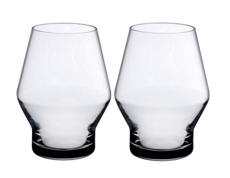 NUDE Glass Beak Glasses Set of 2 Water/Wine Drinking Glasses Lead-Free Crystal Set of 2 (Clear)