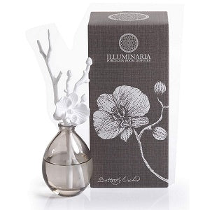 Zodax Illuminaria Porcelain Diffuser, Butterfly Orchid Fragrance