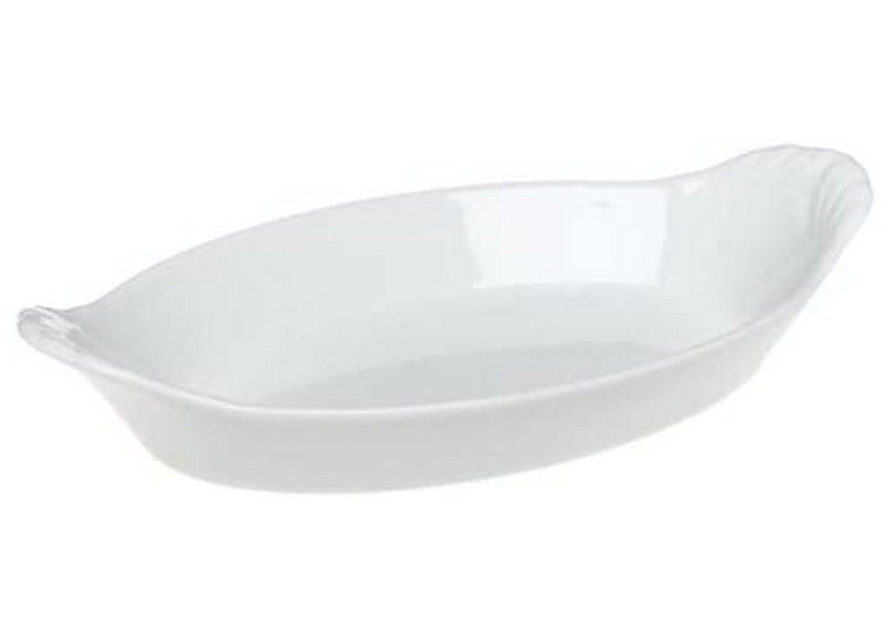 Pillivuyt Porcelain 9-1/2-by-5-1/2-Inch Oval-Eared Dish