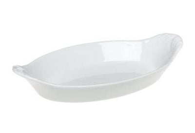 Pillivuyt Porcelain 10-by-6-1/4-Inch Oval-Eared Dish