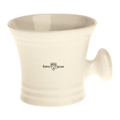 Edwin Jagger Ivory Porcelain Shaving Soap Bowl With Handle by Edwin Jagger