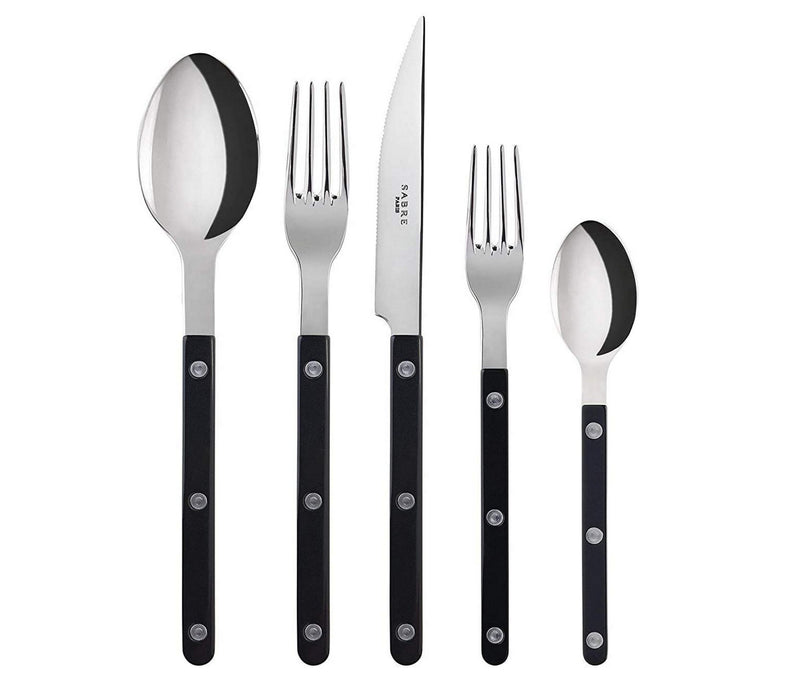 Sabre Flatware Set Stainless Steel Black Bistrot 5-pieces Service for 4 (20-pieces)