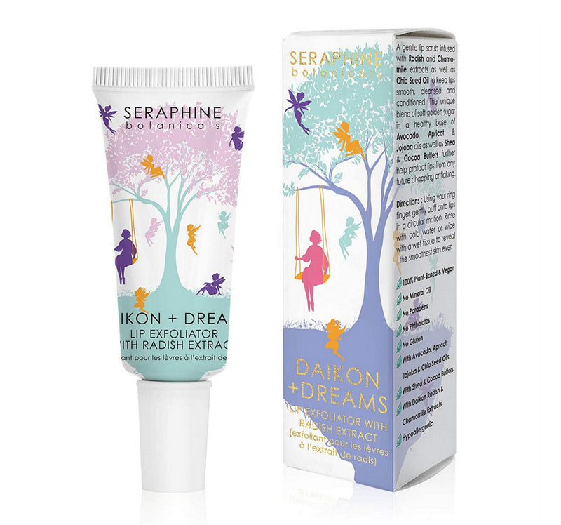 Seraphine Botanicals Daikon + Dreams - Lip Exfoliator With Radish Extract Gentle Lip Scrub for Soft Lips 0.68 fl oz