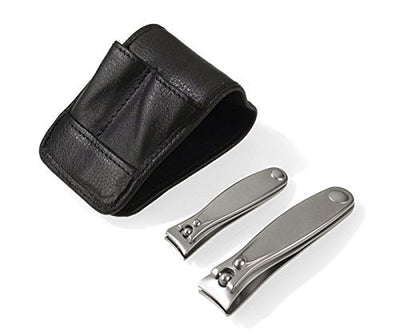 Niegeloh TopInox Stainless Steel Travel Grooming Set for Men in Leather Case