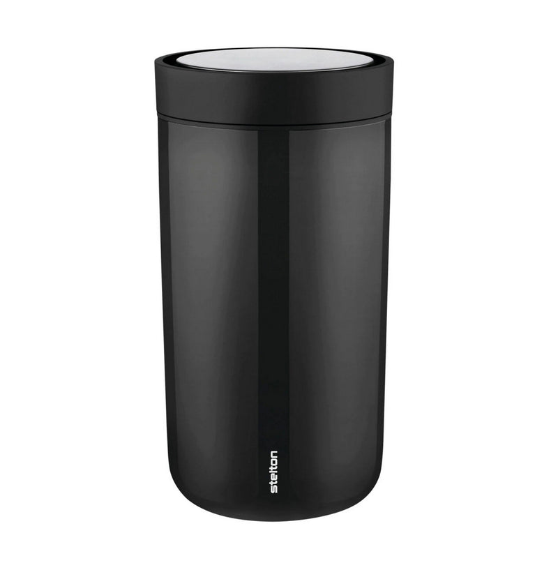 Stelton To Go Click, Thermal Cup, Vacuum Mug, One-Handed Clasp, Stainless Steel, Plastic, Black, 340 ml, 580-1